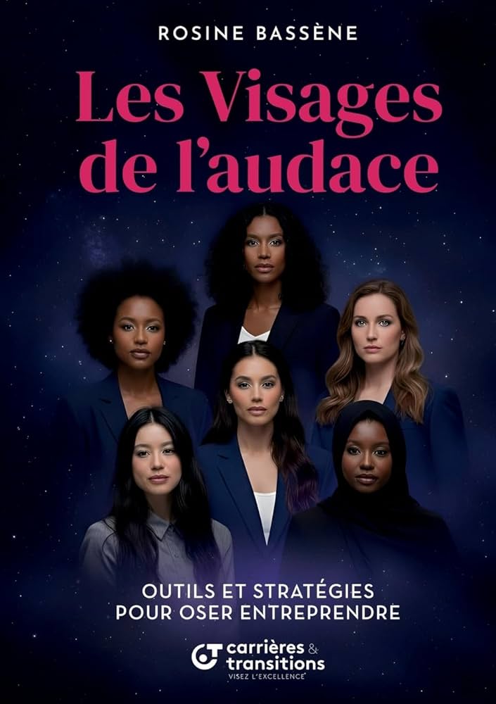 Couverture du livre Les Visages de l'audace de Rosine Bassène, montrant les portraits de cinq femmes dirigeantes.